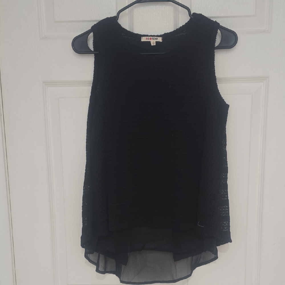 Elegant Black Sleeveless High-Low Blouse NWOT
